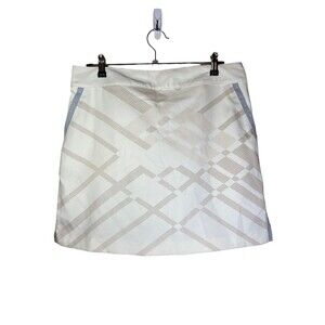 Izod‎ Womens Ivory Plaid Skort Size 10 Golf Tennis PickleBall Rhinestones